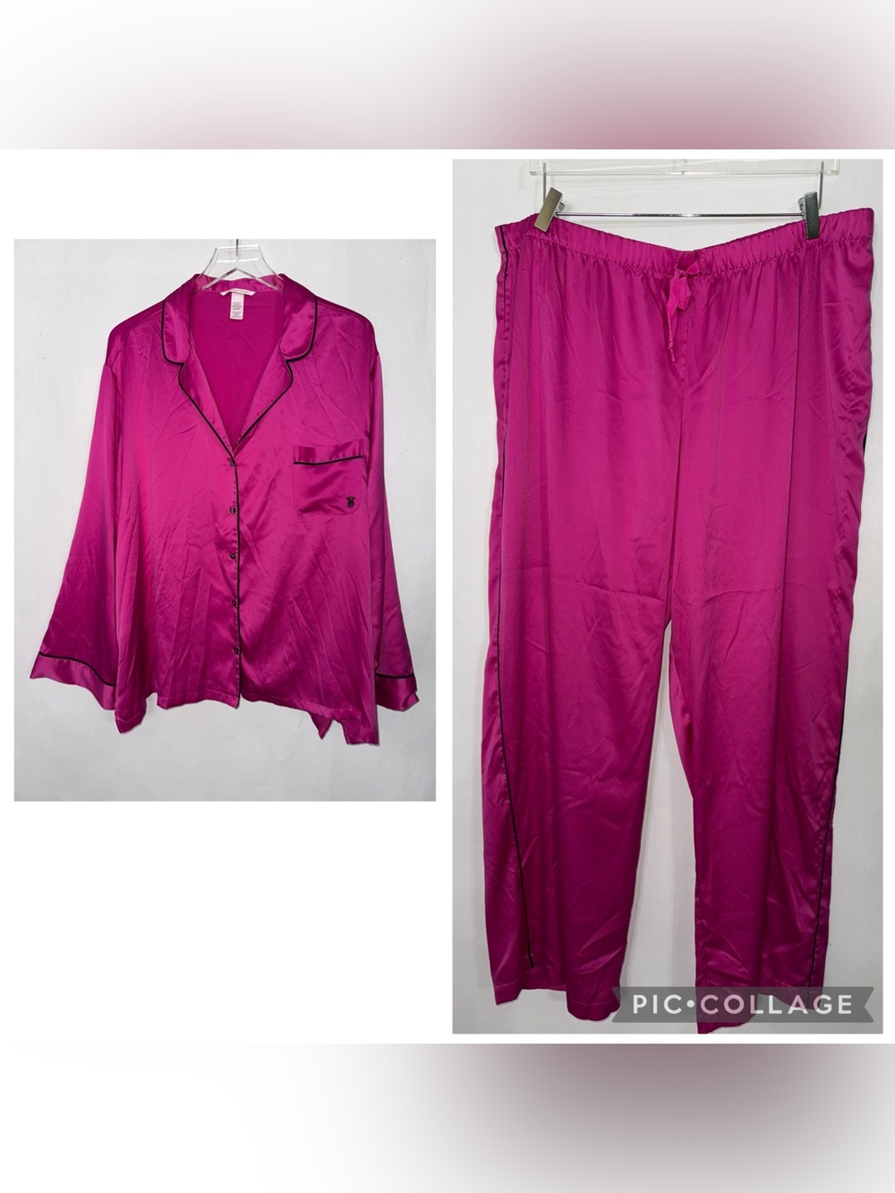 Victoria Secret Satin Pink Pajama Set XXL
